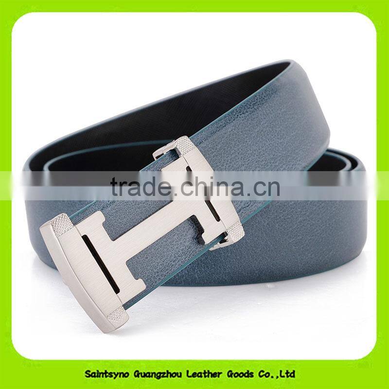Guangzhou Factory Cheap Price Split Leather H Belts with Holes 16254