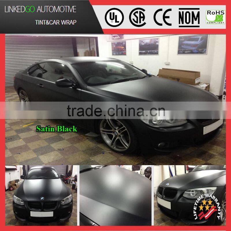 Metallic Pearl white Matte bubble free car wrap for stretchable Pearl white satin chrome vinyl sticker 1.52*20m