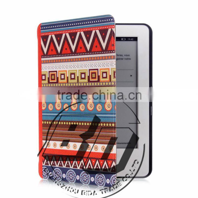 Fashionable Popular Painting Gallery Mutipatterns cover case For new kindle 2014/kindle6/kindle touch tablet case