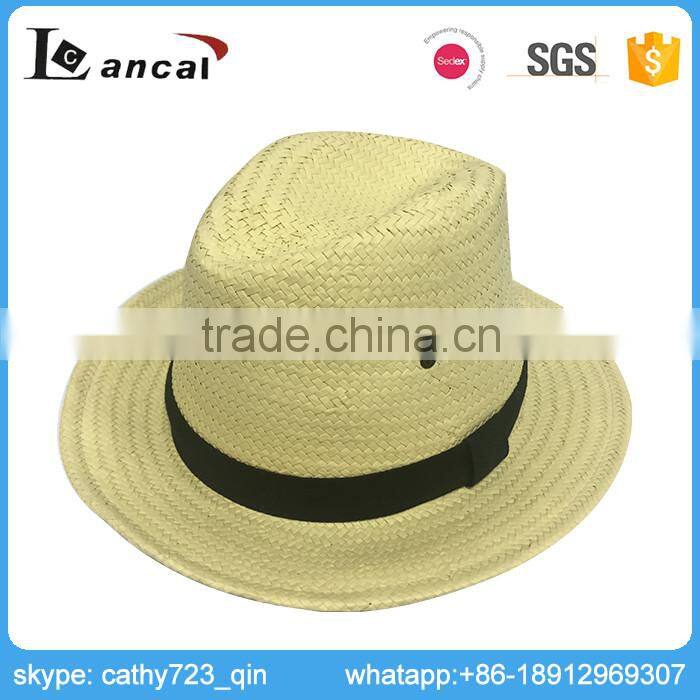 Lancai-Development ability wide selection fashion straw fedora hat with bowing