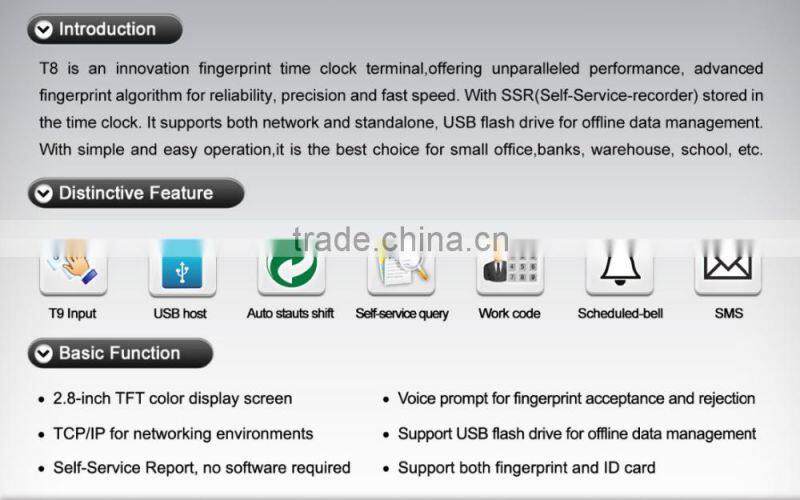 Electronic time clock RFID timing systems fingerprint attendance