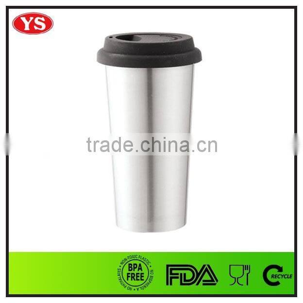 450 ml double wall stainless steel vacuum mug with silicon lid
