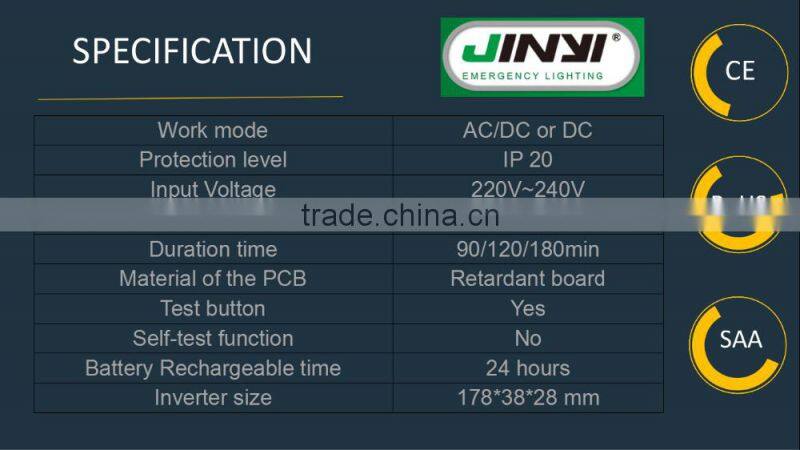 Economical in price rechargeable CFL T5 T8 backup emergency power kit