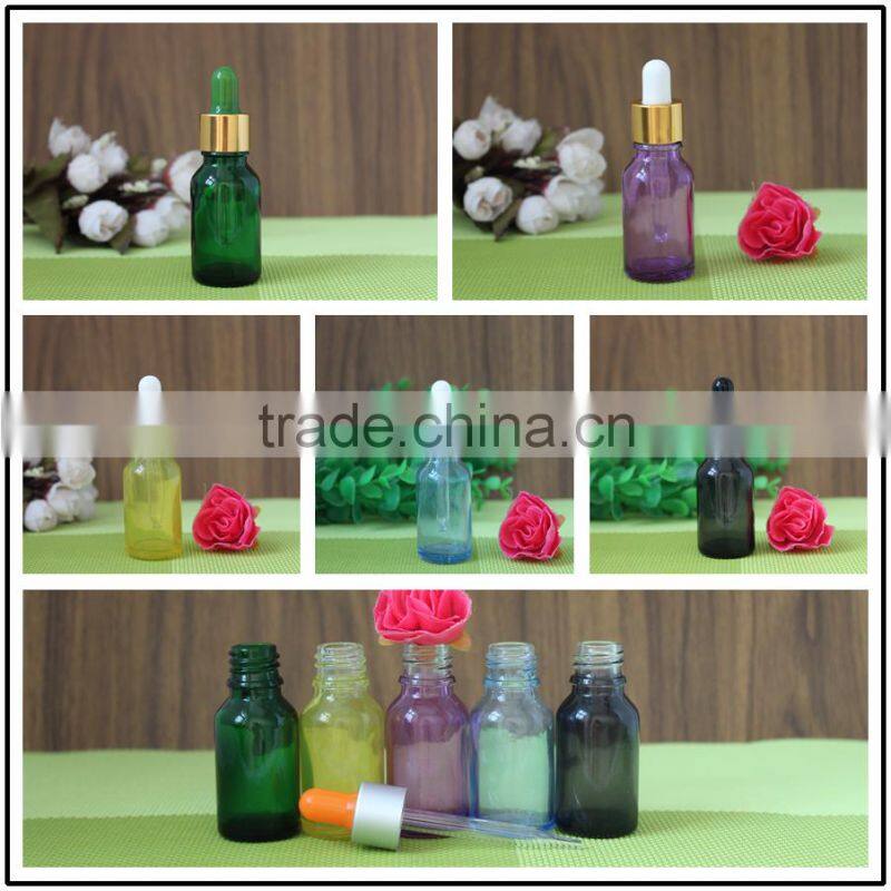 purple glass dropper bottle with rubber dropper sealing type withgolden lid silver lid for essential oil bottle