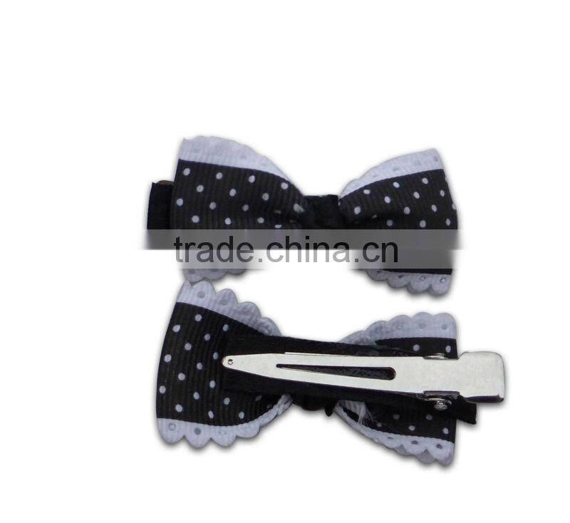 cute polka dot bow hair clips