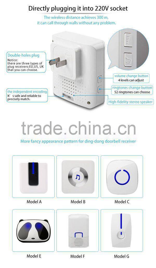 Intelligent Awareness Wifi doorbell with infrared night vision PIR motion sensor