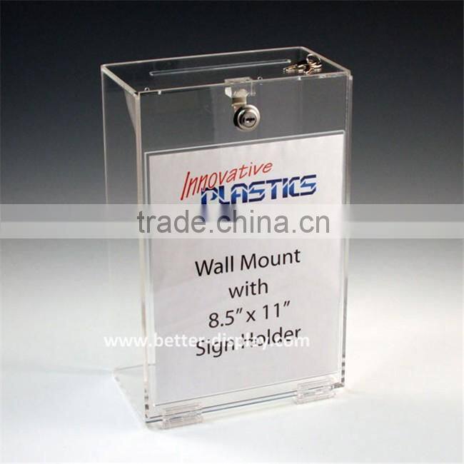 wholesale acrylic charity buckets with lids