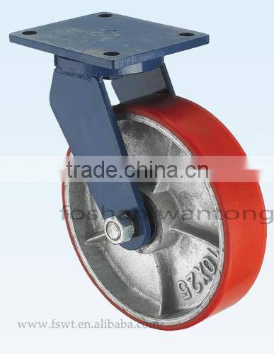10 Inch PU Swivel Hardware Heavy Duty Caster With Brake