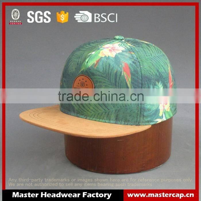 BSCI Aduit custom 5-panel snapback cap with printing logo