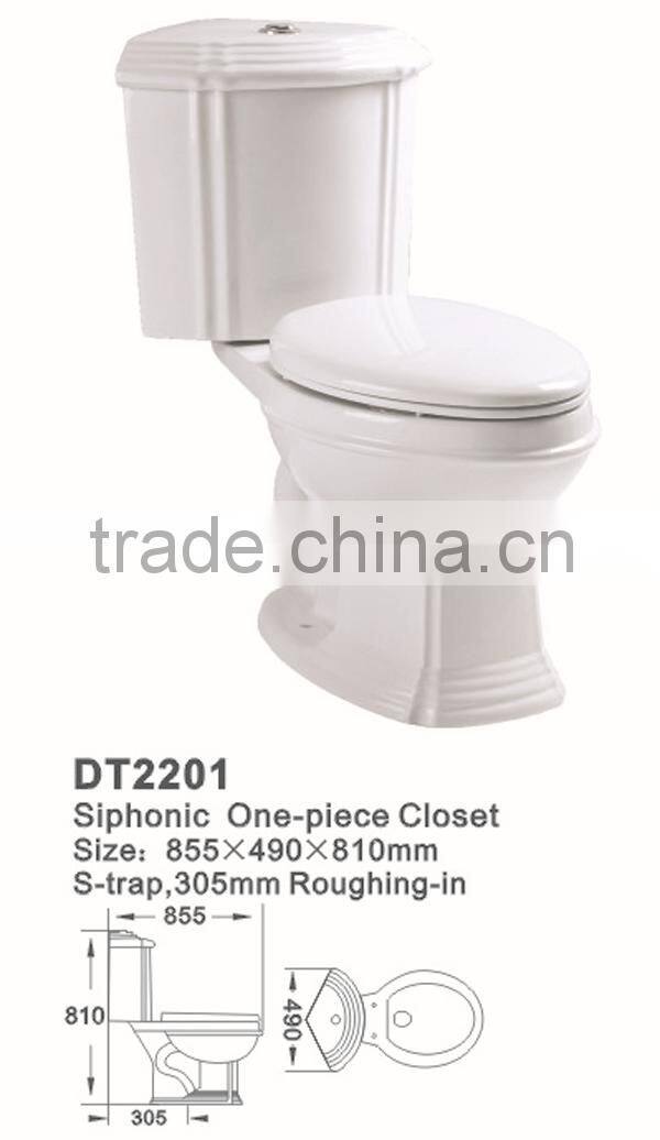 Bathroom sanitary ware Siphonic Two Piece corner toilet DT2201