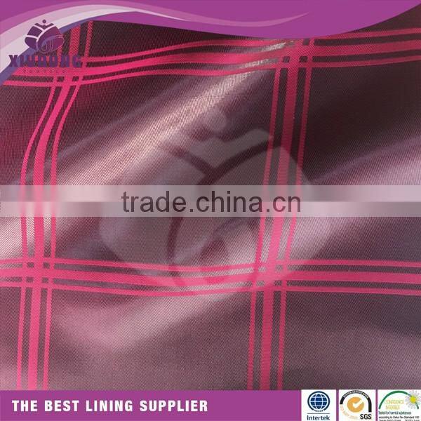 2016 lining textile high quality polyester viscose jacquard lining fabric