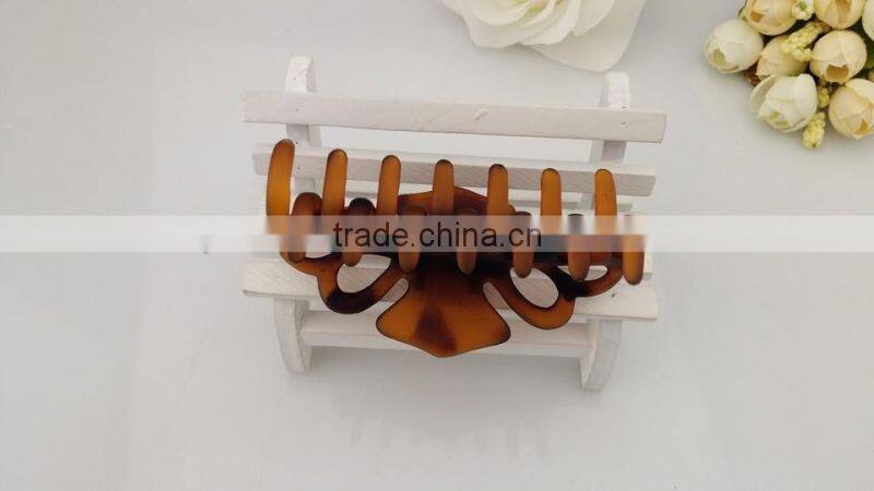 Brown plastic jaw clip tortoise shell acrylic hair clamp 9 cm