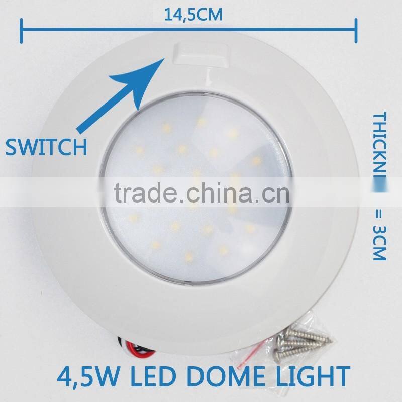 Waterproof Dome Light 4.5W with Switcher for Boat and RV