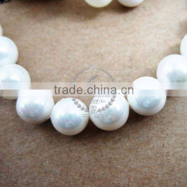 16inch strand 8MM white round shell pearl beads,loose pearl beads 3021034