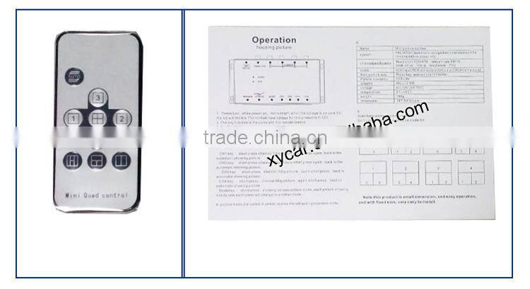 360 bird view Press key and remote controller Mini car camera video splitter XY-6028