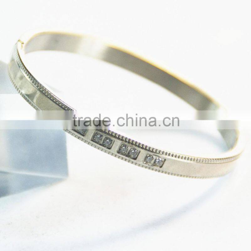 316L stainless steel bangles with diamonds for promotion