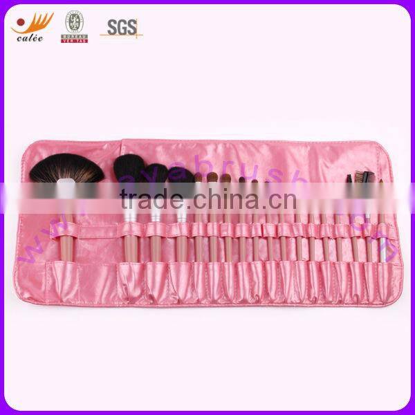 18pcs Real Hair Lovely Pink Makeup Brushes Set