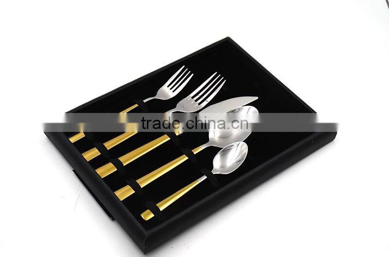 High Quality Stainless Steel Golden Cutlery Set Gold Plated Dinnerware