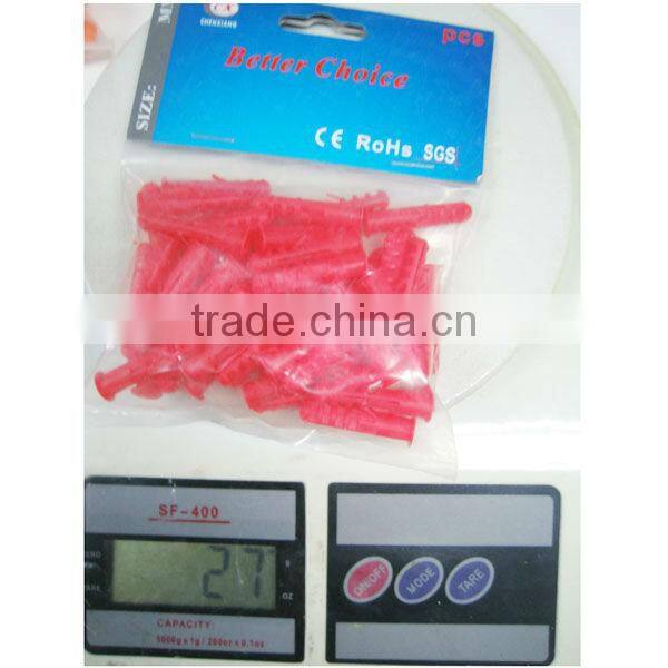 Plastic anchor Wall Plug With Red Color