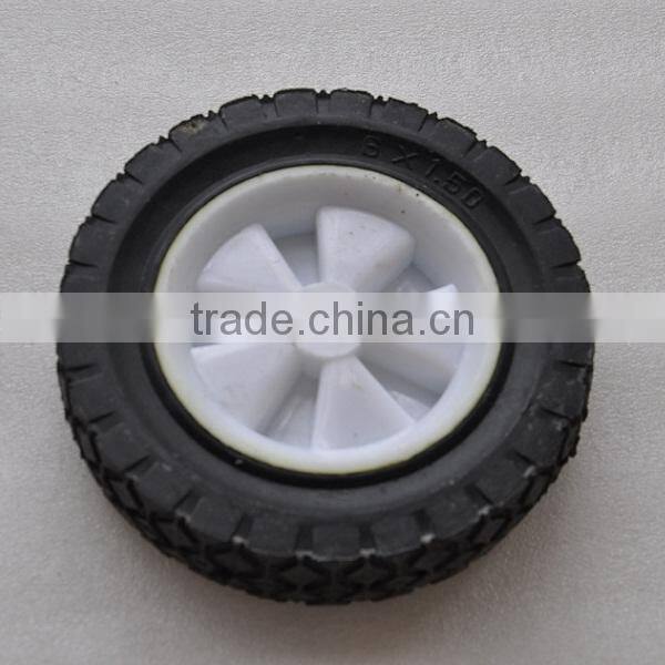 6 inch steel rim solid rubber tire solid rubber wheel