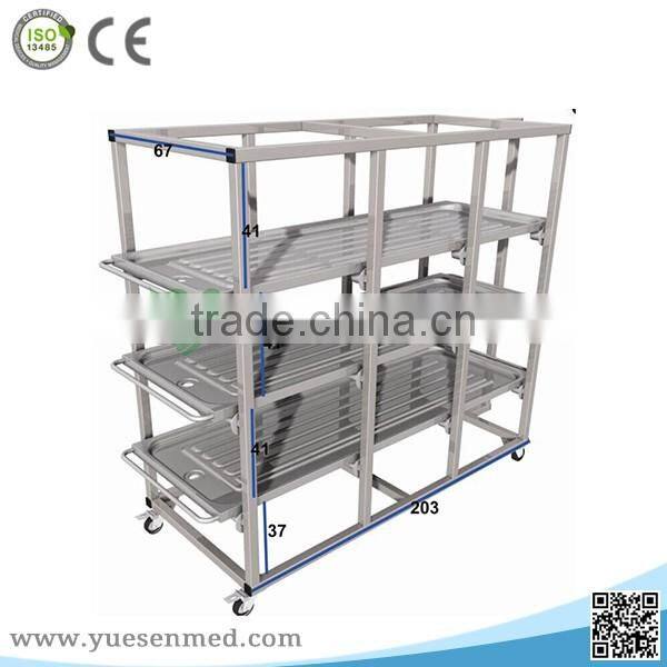 YSTSC-2C Best price High quality 304 stainless steel Mortuary trolley with cover