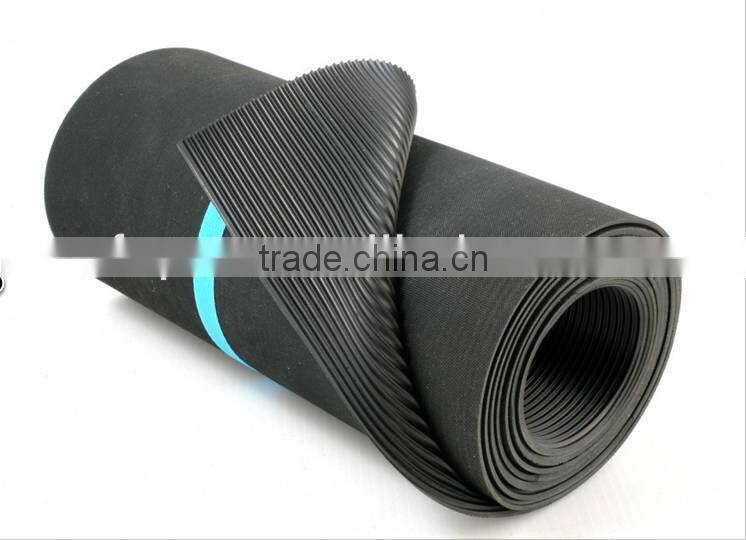 fine ribbed rubber/corrugated rubber/balck grey anti-slip rubber mats 3mm