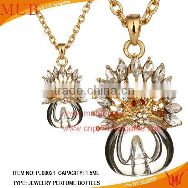 Beautiful Peacock Shape Jewelry Pendant Glass Perfume bottle jewelry