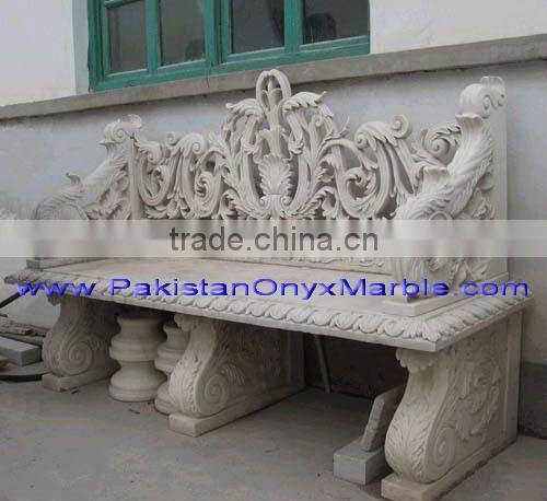 Handcarving marble bench