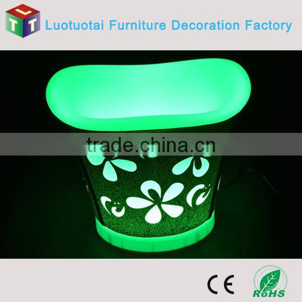 Rechargeable plastic party events use led ice container, ice bucket