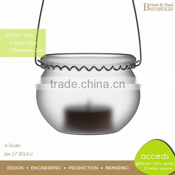 Wholesale Fashional Pyrex Glass Hanging Tea Light Candle Holders