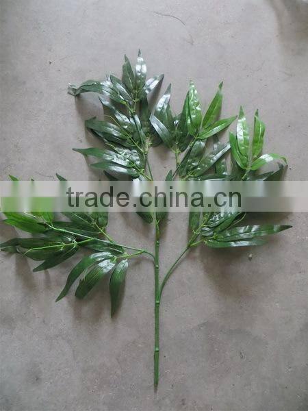 Artificial lucky bamboo pole,real trunk bamboo branches with plastic leaves