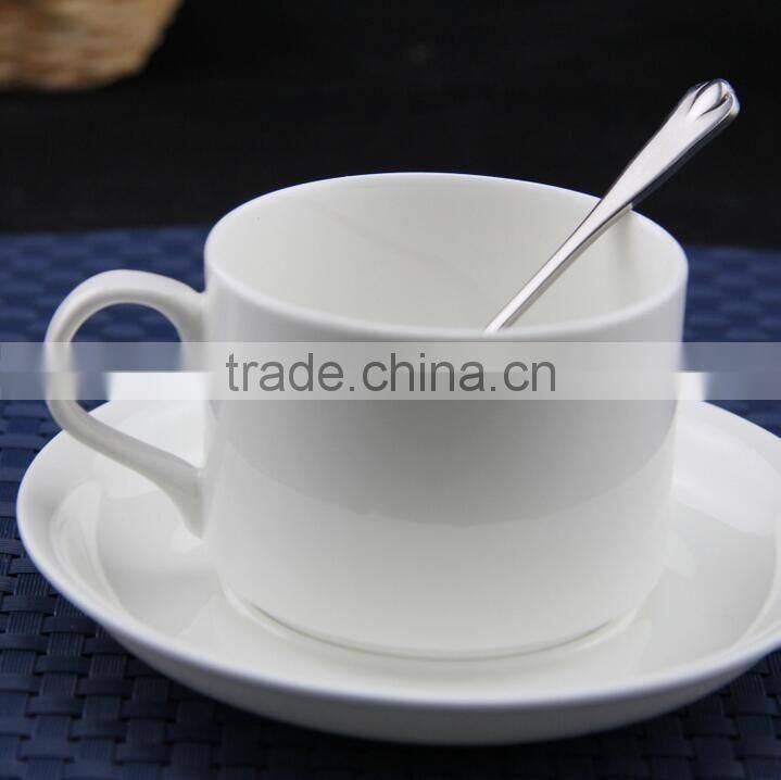 New Bone China Pure White Turkish Coffee Set cup with saucer