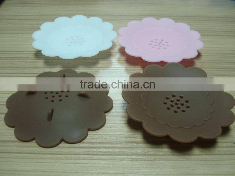 Bathroom multipurpose draining family warm flowers silicone fancy soap boxes