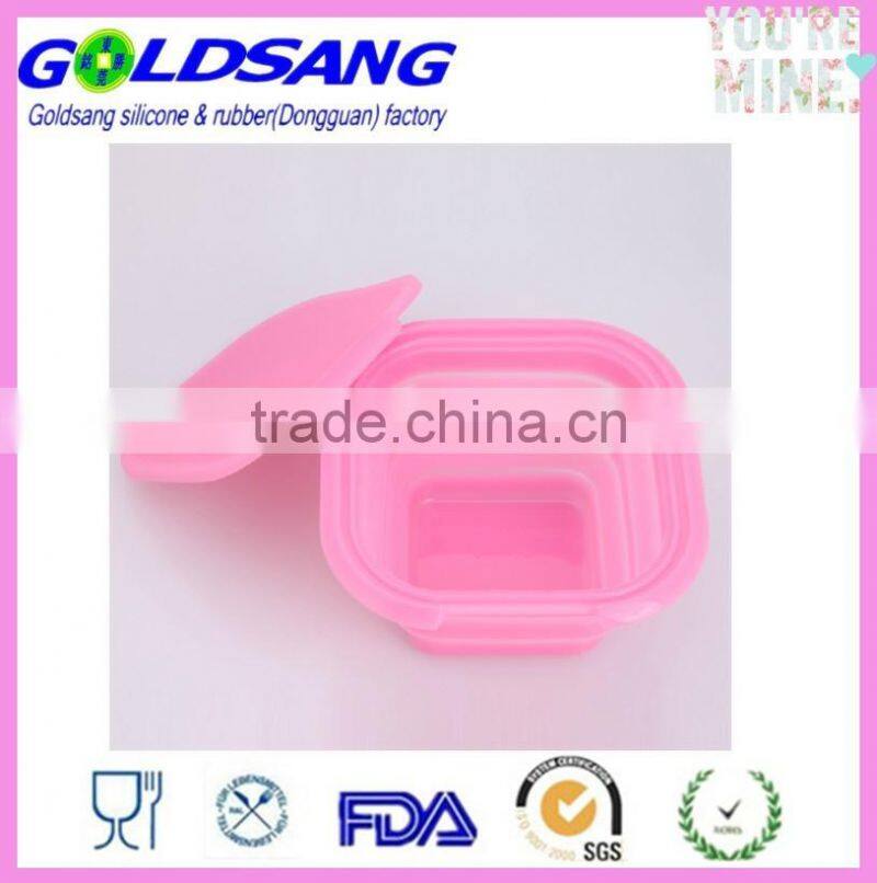 Leakproof Lunch Box Container square shape folding bowl