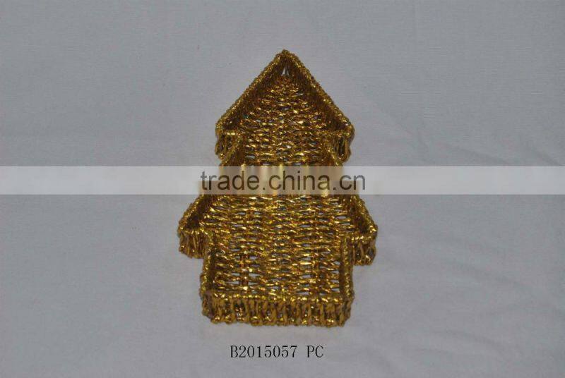 Christmas paper rope woven storage basket