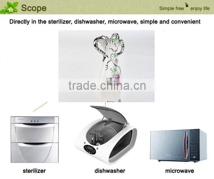 Wholesale dinner plate/ceramic material vase electroplate silvery