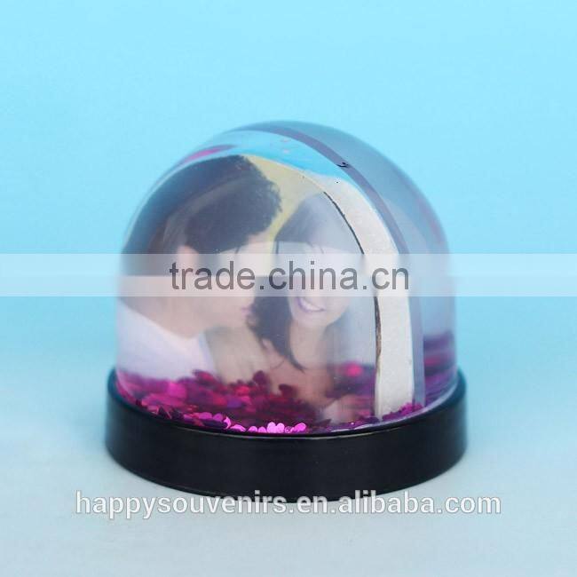 Black Base Photo Frame Plsatic Snowball For Gifts