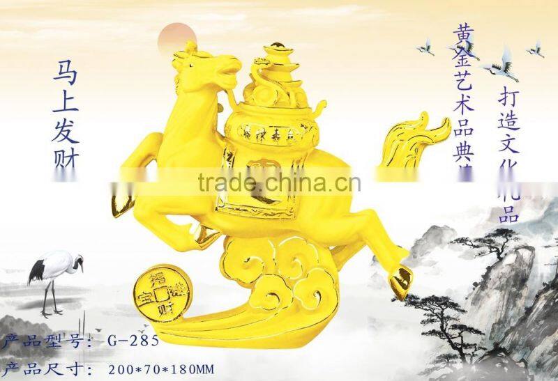 New design 24k Gold Plated horse figurines