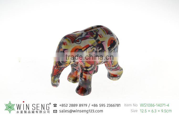 Competitive price lovely cute animal shaped ceramic elephant piggy bank