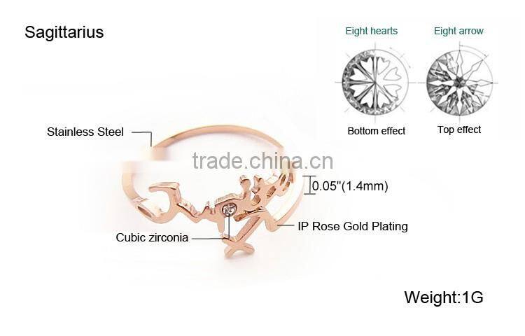 Fashion stainless steel gold ring womens weddings