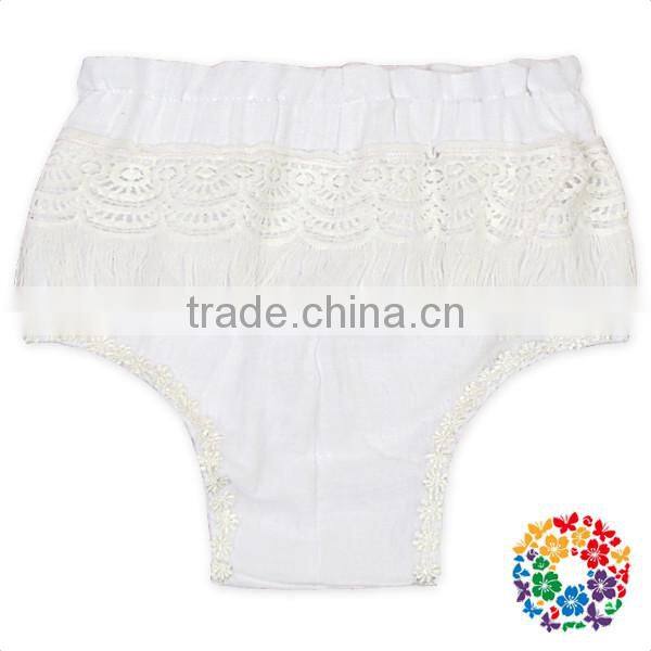 Wholesale Toddler Girls Boutique White Lace Tassels Girl Bloomers Wholesale
