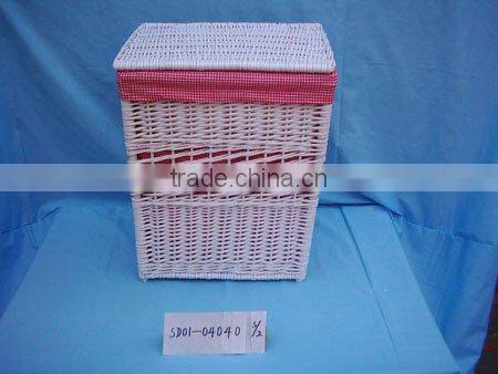 large wicker basket with lid for sundries