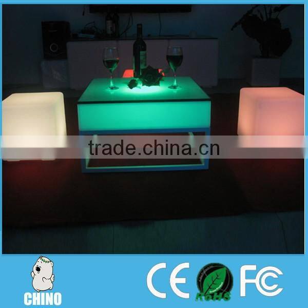 Indoor furniture small coffee table led lounge table