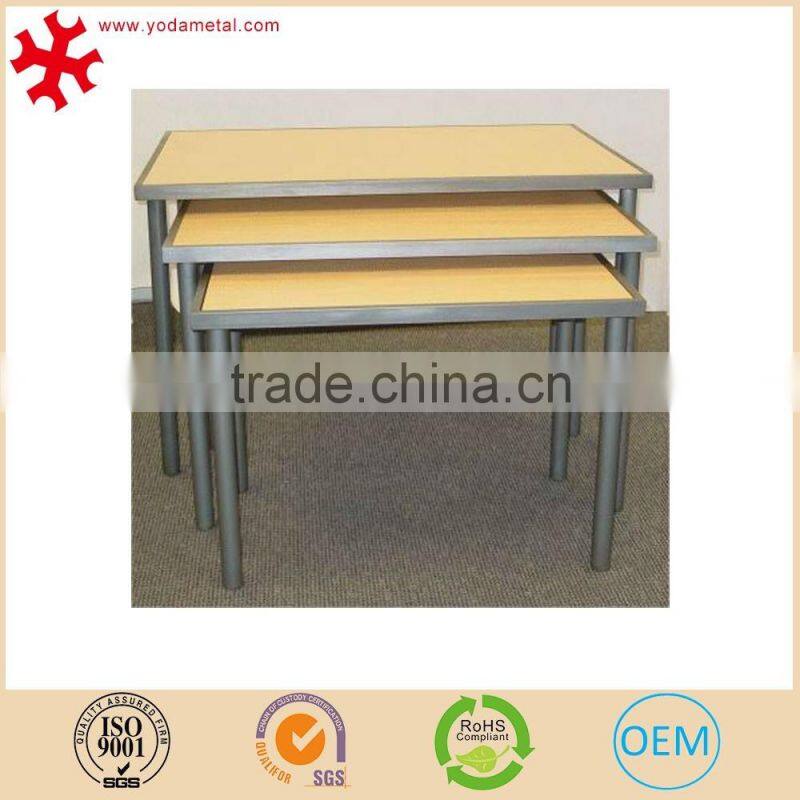 MDF retail shop fitting furniture 3-tier square clothes display table