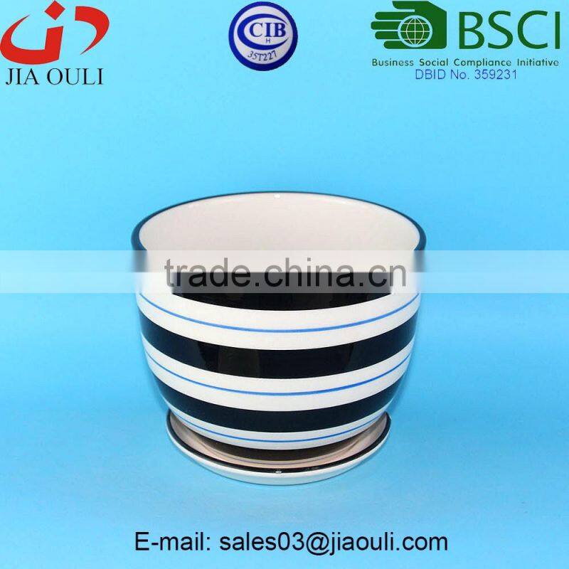 Bucket shape Ceramic Chrome plating Hanging Planter Flower Pot , Plant Vase