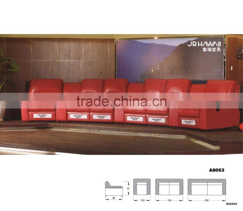 JR8055 modern Luxury Italian full thick soft cow leather living room cheap recliner sofa set