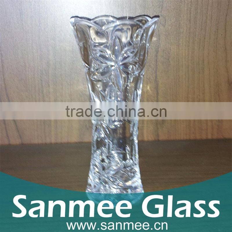 Long stem glass flowers,glass vase,clear glass vase