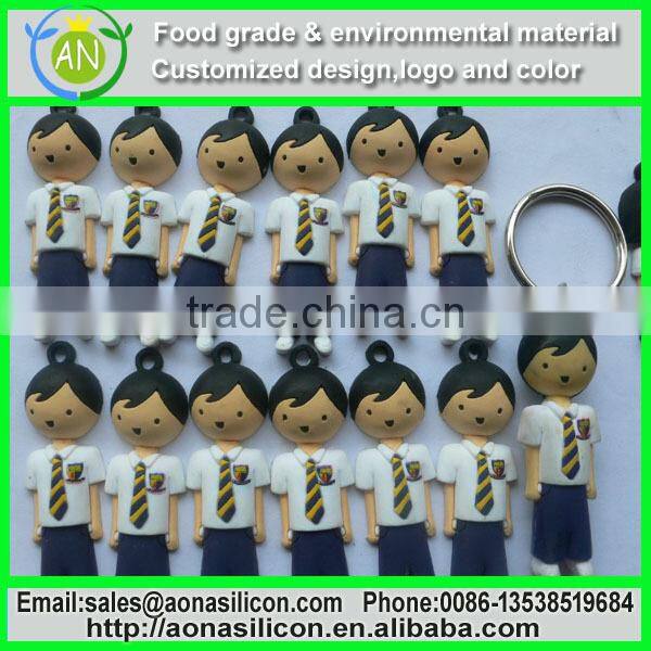 China factory Wholesale silicone boy shape cartoon keychain