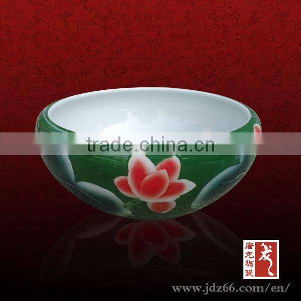 Beautiful large royal blue handmade ceramic bowls