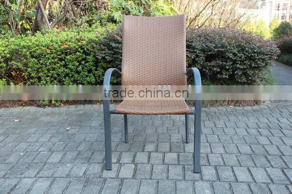 outdoor garden high back dining rattan chair